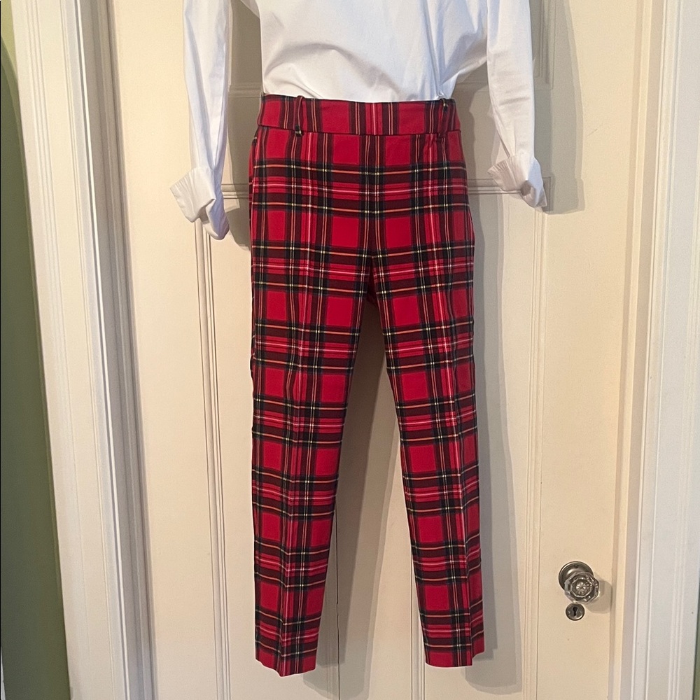 J. Crew Red Plaid Women’s Winnie pants